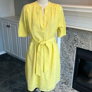 Whistles cotton gauze dress. Yellow